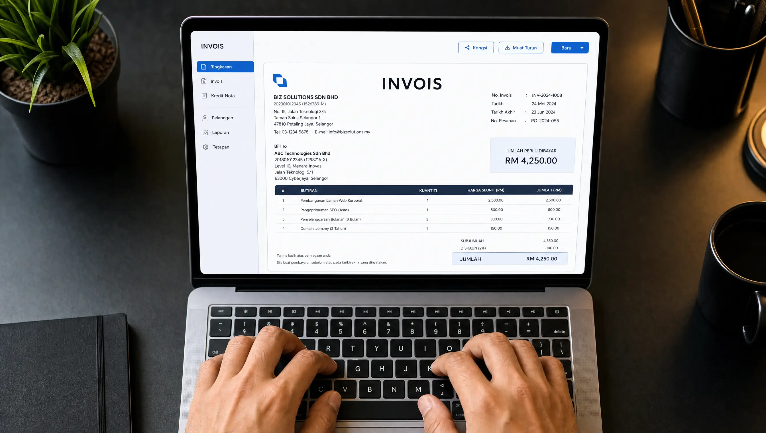 Invoice being created from quotation