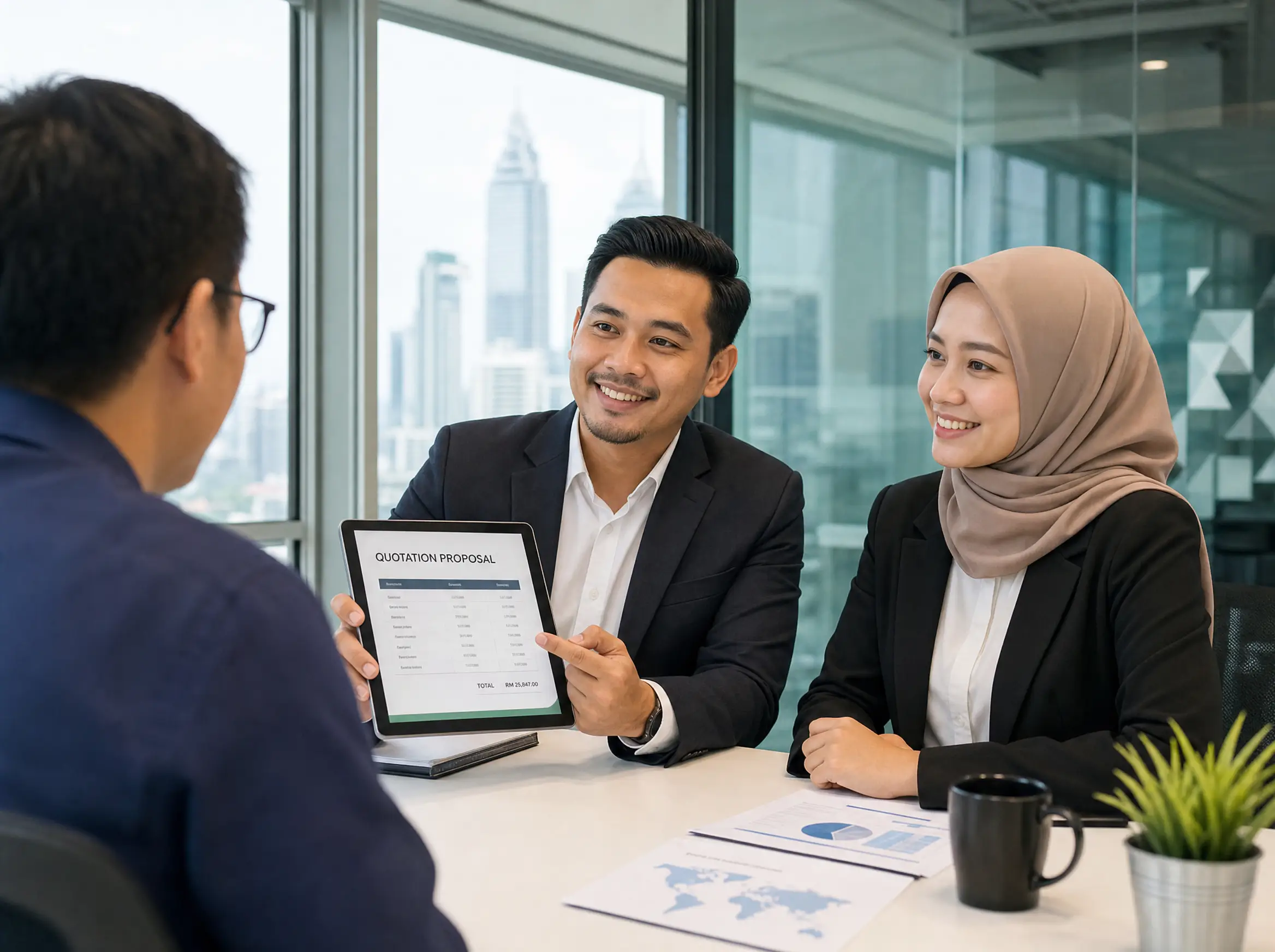 Business meeting with client