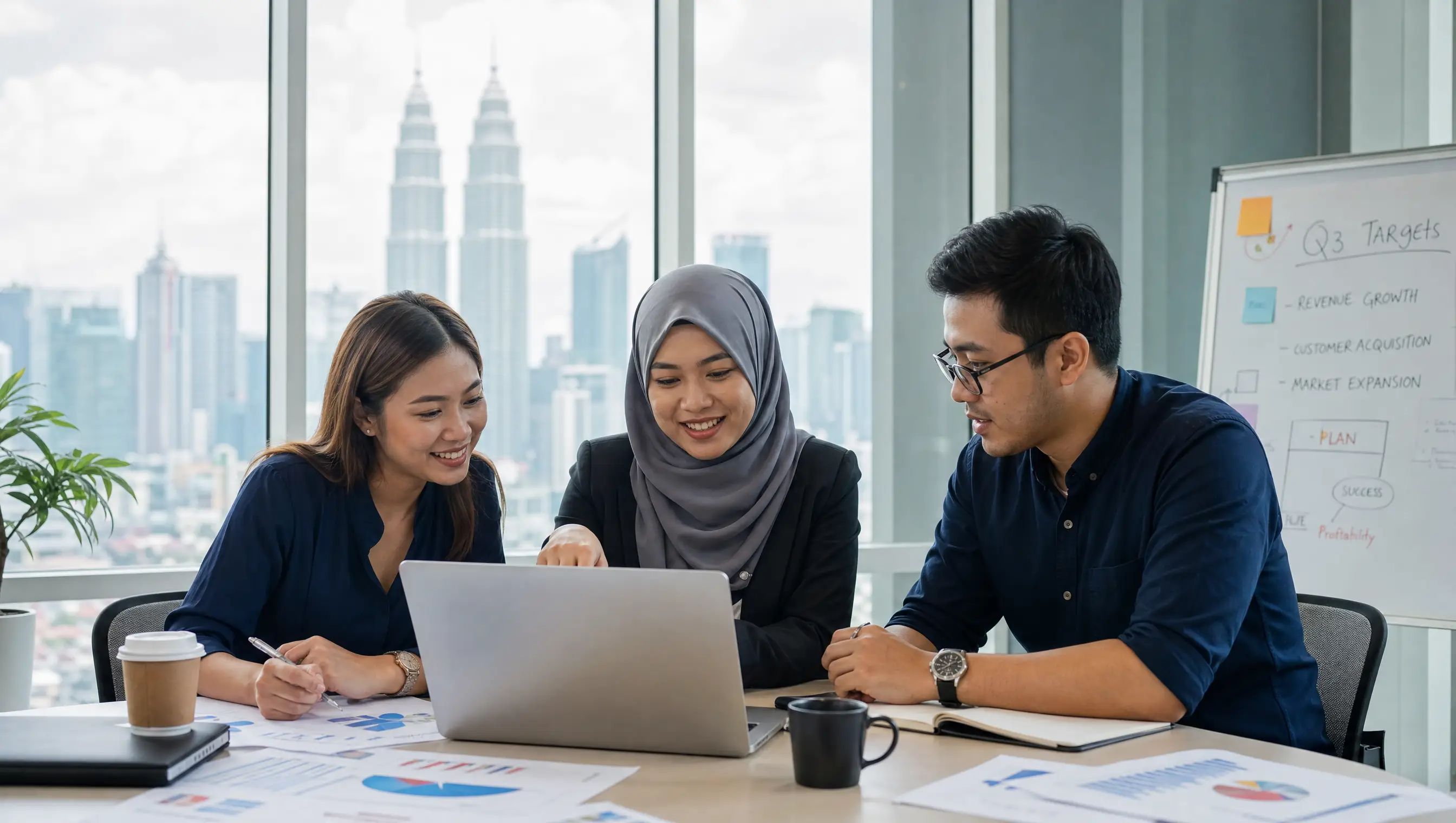 Small business team working together
